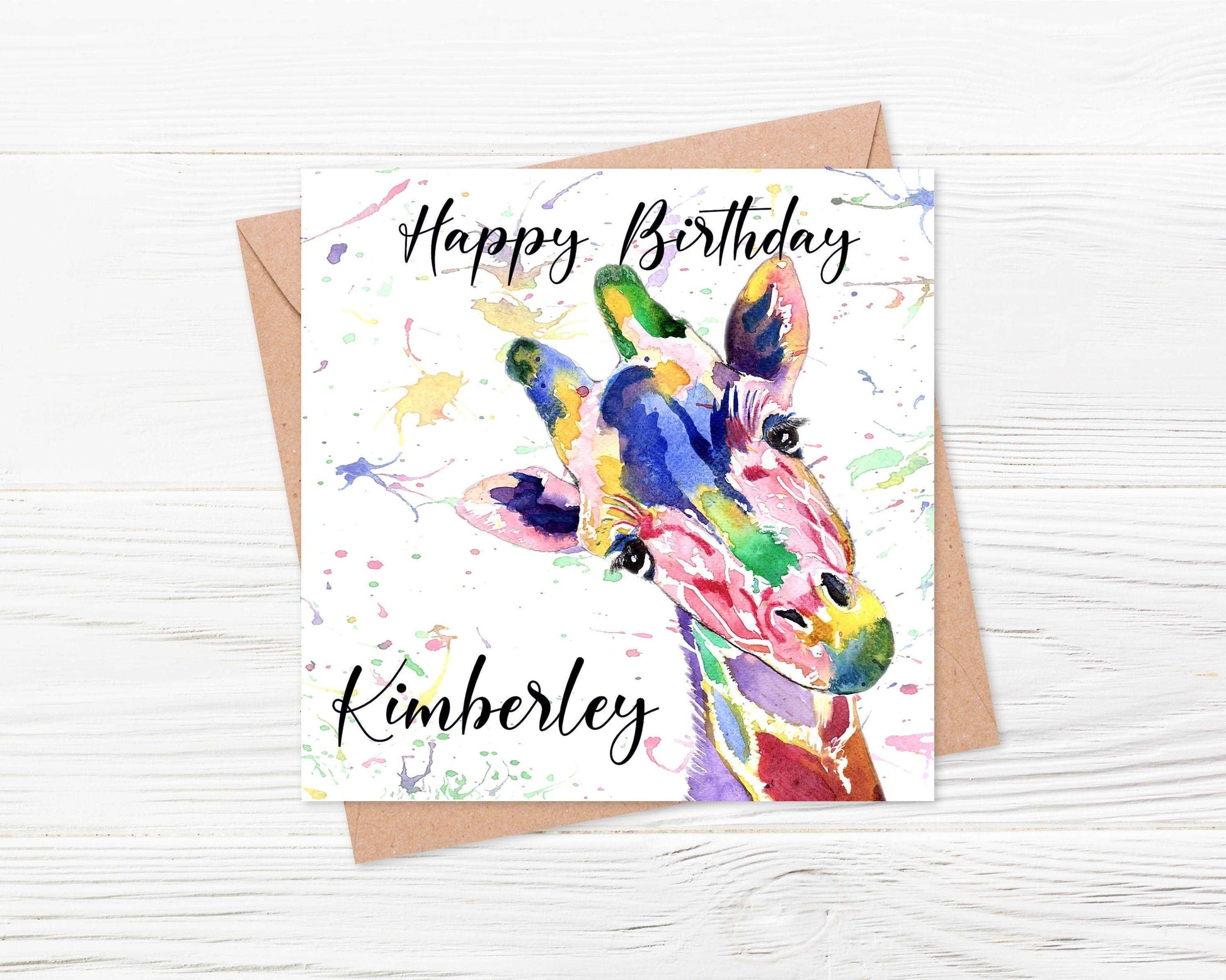 Giraffe Birthday Card