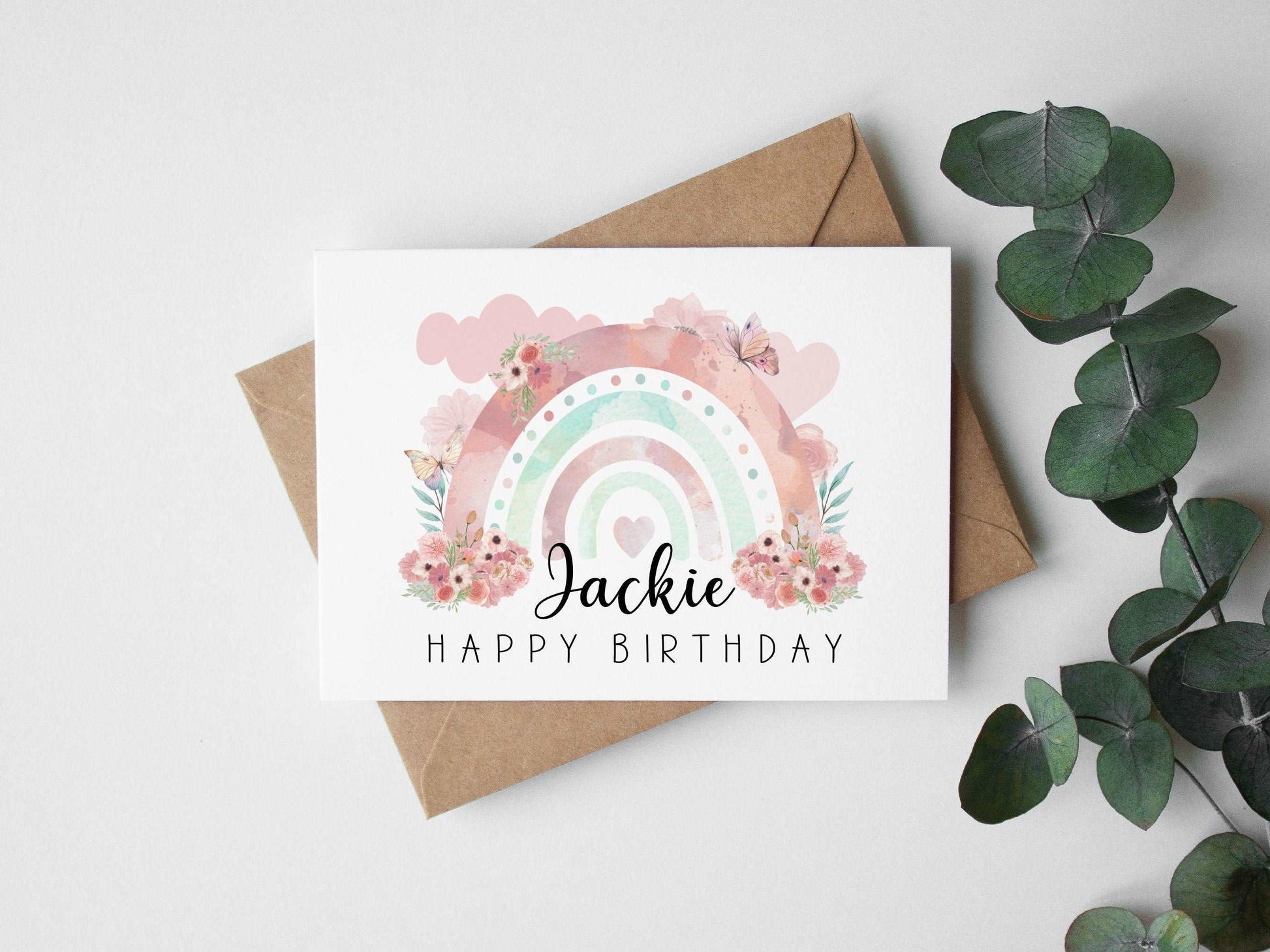 Floral Rainbow Birthday Card