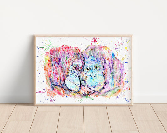 Watercolour Ape Print